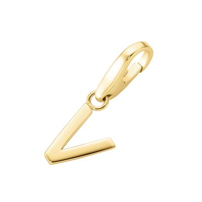 Charm Buchstabe "Buchstabe V, Silber 925", gold, GIORGIO MARTELLO MILANO, Charms, Damen, Silber 925 (Sterlingsilber)