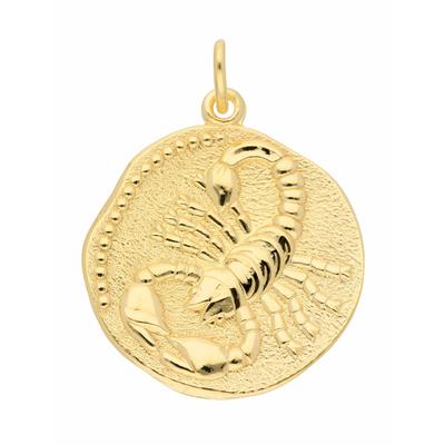 Ketten-Anhänger ADELIA´S "Damen & Herren 333 Gold Sternzeichen Anhänger Skorpion Ø 18,2 mm", gold, Schmuckanhänger, Damen, Damen, Skorpion, Gelbgold 333-Gold, Gelbgold 333, Gold, Goldschmuck für Damen & Herren