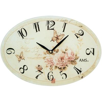 Wanduhr AMS "W9478", bunt, Wanduhren, B/H/L: 4cm x 21cm x 30cm, Quarzuhr,Glas,Wohnzimmer,Esszimmer,Küche,Arbeitszimmer,Büro, Flur Image