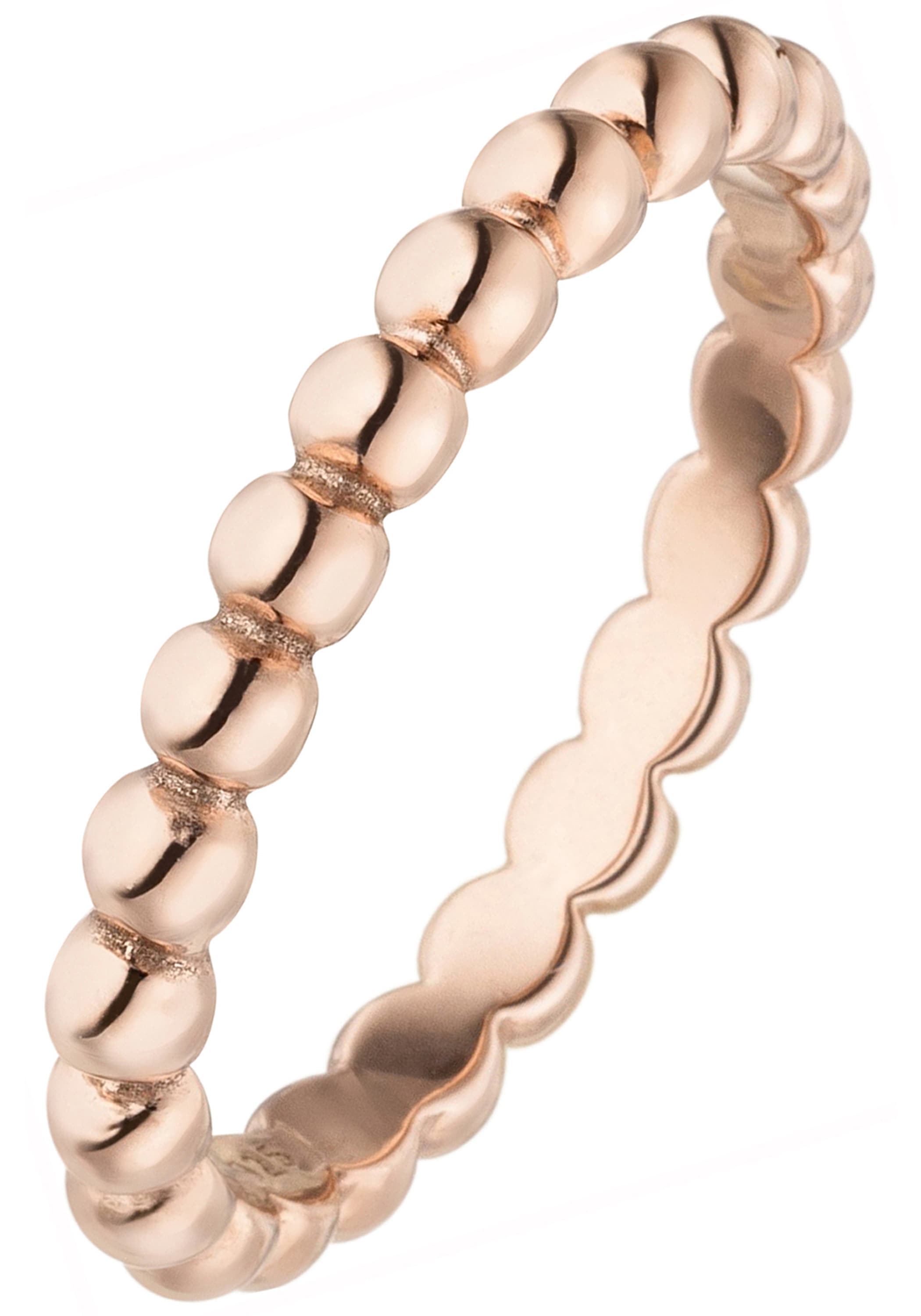 Fingerring JOBO "Kugel" Gr. 58, rosa (roségoldfarben), Fingerringe, Damen, 58, Silber 925 (Sterlingsilber), Fingerring, 925 Silber roségold vergoldet Image