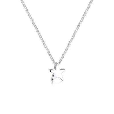 Kette mit Anhänger ELLI "Stern Schlicht Basic 925 Silber", silber, Halsketten, Damen, 45, ohne Stein, Silber 925 (Sterlingsilber), L: 45cm Image