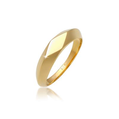 Siegelring ELLI "Kleiner Siegelring Raute Pinky Ring 925 Silber" Gr. 48, gold, Fingerringe, Damen, 48mm, Silber 925 (Sterlingsilber), 2mm Image