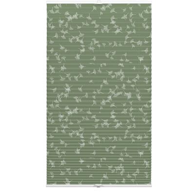 Plissee GARDINIA "Dekor Ginkgo Oesyter Mushroom", grün, B:40cm H:130cm, Obermaterial: 100% Polyester, Plissees, Klemmträger mit Feststellschraube, Plissee Concept Trägern zum Klemmen Image