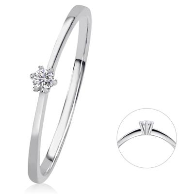 Diamantring ONE ELEMENT "0,05 ct Diamant Brillant Ring aus 585 Weißgold" Gr. 52, silber, Fingerringe, Damen, 52, 0,05 ct mit Diamant, Weißgold 585-Gold-Diamanten, Weißgold 585, Gold, Diamanten, ein Hauch von Luxus für den Alltag Image