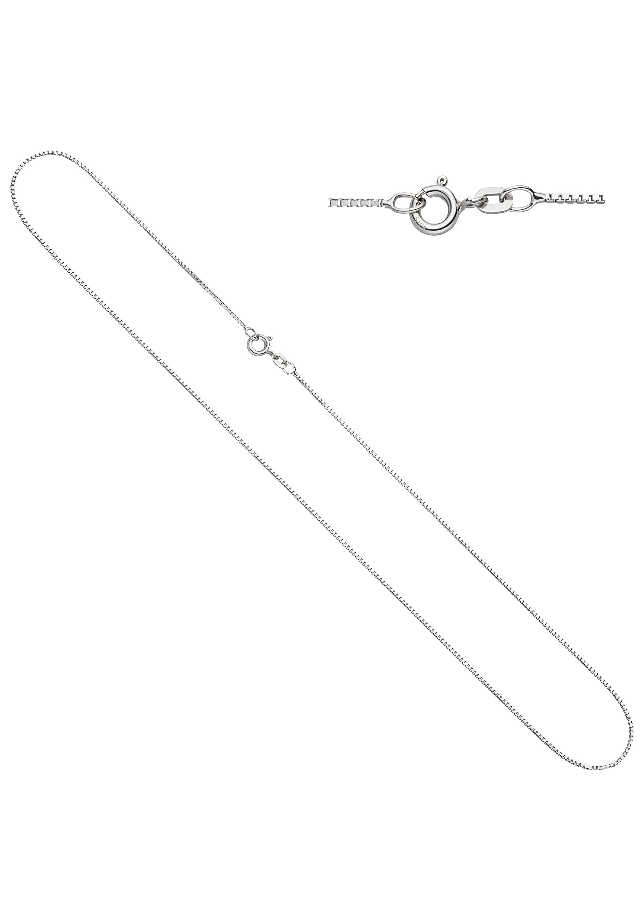 Goldkette JOBO, weiß (weißgold 585), Halsketten, Weißgold 585, L: 50, Venezianerkette 585 Weißgold 50 cm 0,9 mm