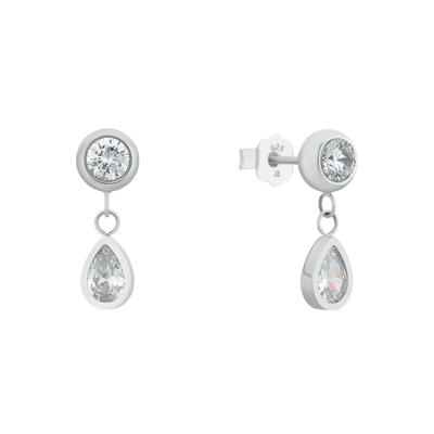 Paar Ohrstecker AMOR "2034448", silber (edelstahlfarben, weiß, kristallweiß), Ohrringe, Damen, Edelstahl, mit Zirkonia (synth.) Image