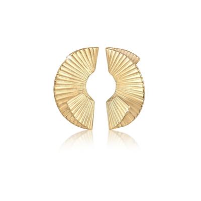 Paar Ohrstecker ELLI PREMIUM "Hänger Fächer Form Trend 925 Silber", gold, Ohrringe, Damen, OneSize, ohne Stein, Silber 925 (Sterlingsilber) Image