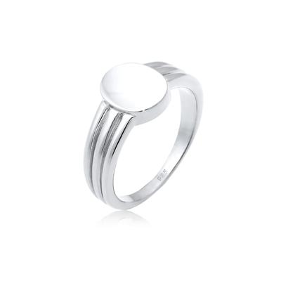 Siegelring ELLI "Siegelring Basic Blogger Geo 925 Sterling Silber" Gr. 52, silber, Fingerringe, Damen, 52mm, Silber 925 (Sterlingsilber), 5mm Image