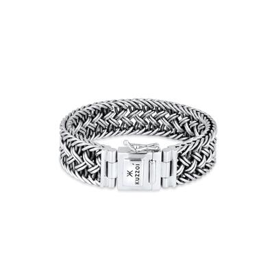 Armband KUZZOI "Herren Maskulin 925 Sterling Silber Oberfläche oxidiert" Gr. 19, silber, Armbänder, Herren, 19cm, ohne Stein, Silber 925 (Sterlingsilber) Image