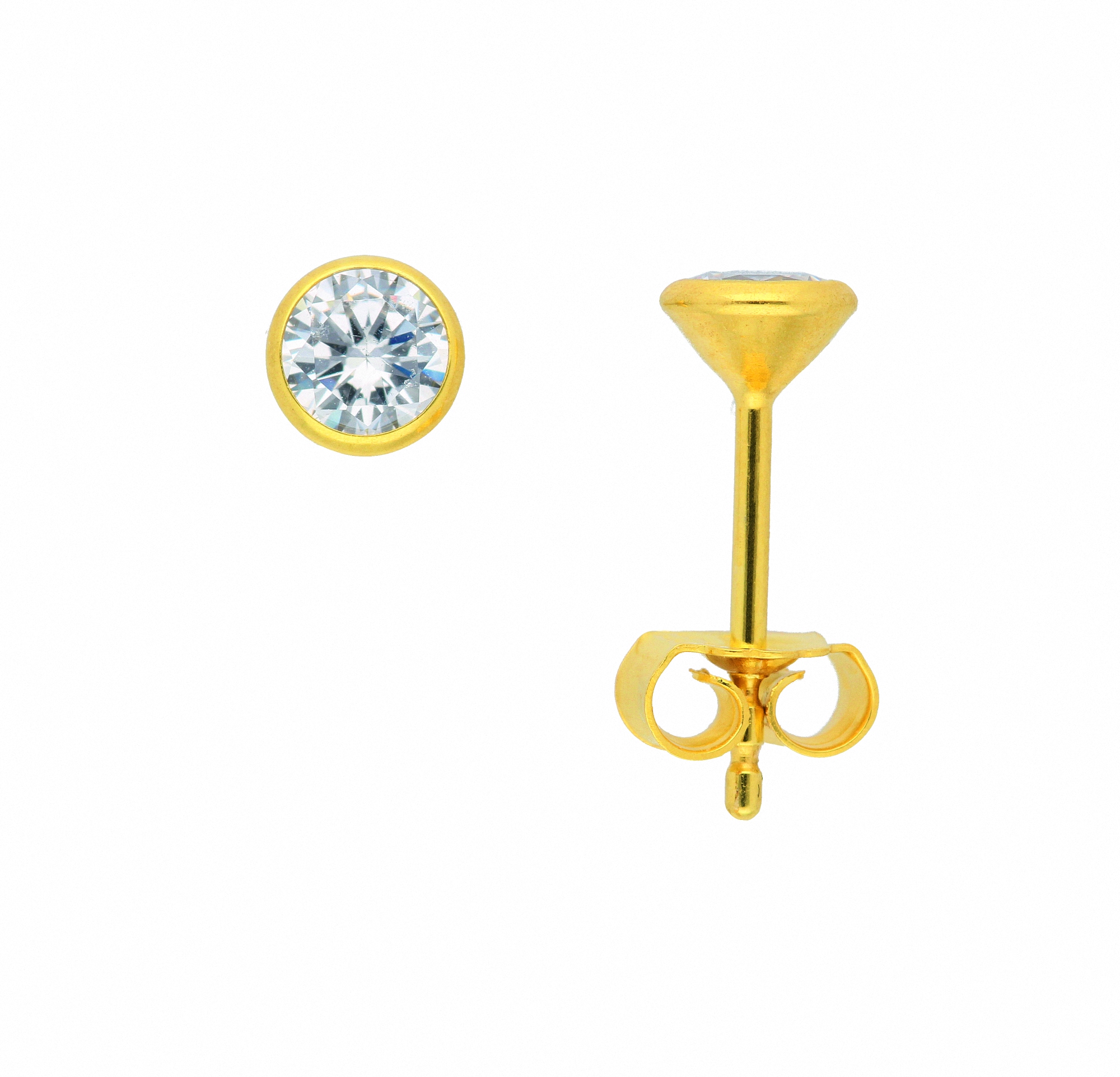 Paar Ohrhänger ADELIA´S "Damen 333 Gold Ohrringe Ohrstecker mit Zirkonia Ø 4,5 mm", gold, Ohrringe, Damen, Damen, Gelbgold 333 Gold, Gelbgold 333, Gold, mit Zirkonia Goldschmuck für Damen