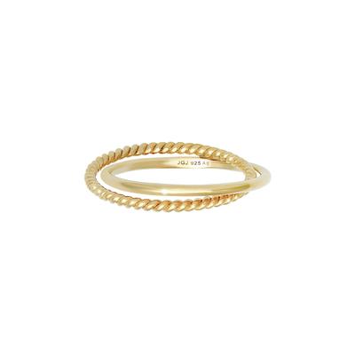 Fingerring ELLI "Wickelring Klassik Fein Gedreht 925 Silber" Gr. 56, gold, Fingerringe, Damen, 56mm, ohne Stein, Silber 925 (Sterlingsilber) Image
