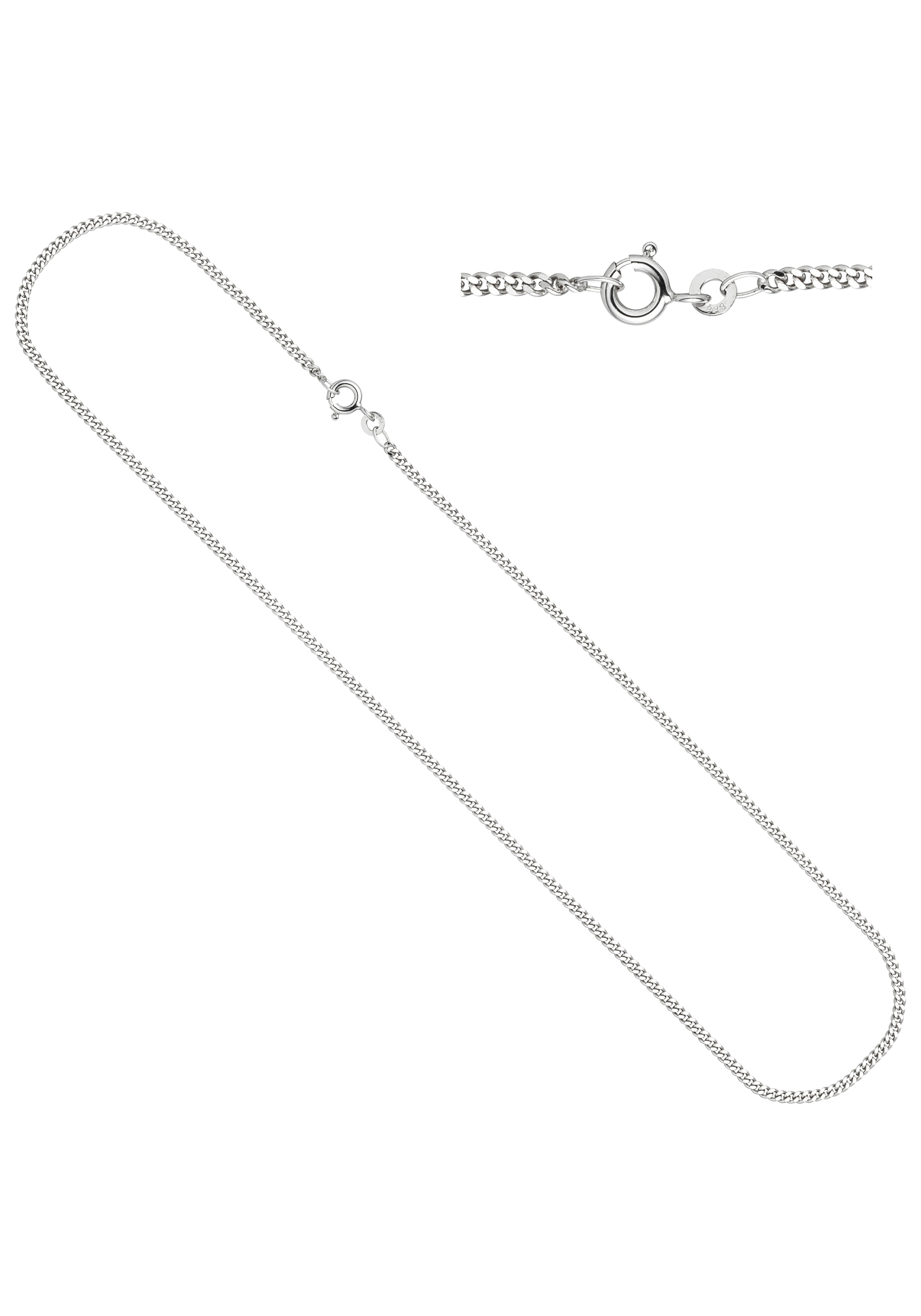 Goldkette JOBO, weiß (weißgold 333), Halsketten, Damen, Weißgold 333, L: 45, Goldkette, Panzerkette 333 Weißgold 45 cm 2,1 mm