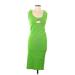 Zara Casual Dress - Midi Scoop Neck Sleeveless: Green Solid Dresses - Women's Size Large