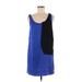 Twinkle by Wenlan Casual Dress - Mini Scoop Neck Sleeveless: Blue Print Dresses - Women's Size 4