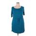 Lane Bryant Casual Dress - Mini: Teal Print Dresses - Women's Size 18 Plus
