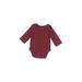 Baby Gap Long Sleeve Onesie: Burgundy Marled Bottoms - Size 0-3 Month