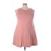 Universal Thread Casual Dress - Mini Crew Neck Sleeveless: Pink Print Dresses - Women's Size 2X-Large