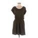 H&M Casual Dress - Mini: Brown Solid Dresses - Women's Size Medium