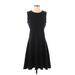 Lands' End Casual Dress - A-Line: Black Solid Dresses - Women's Size 8