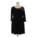 Old Navy Casual Dress - Party Scoop Neck 3/4 sleeves: Black Solid Dresses - New - Women's Size 2X-Large