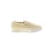 Born In California Sneakers: Slip-on Platform Bohemian Ivory Solid Shoes - Women's Size 7 1/2 - Almond Toe