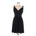 White House Black Market Cocktail Dress - A-Line: Black Solid Dresses - Women's Size 6