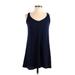 Blue Rain Casual Dress - A-Line: Blue Solid Dresses - Women's Size 2X-Small