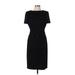 Valentino Miss V Casual Dress - Sheath High Neck Short sleeves: Black Solid Dresses - Women's Size 12