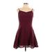 Old Navy Casual Dress - Mini: Burgundy Solid Dresses - Women's Size Large Petite