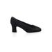 High Lights Heels: Pumps Chunky Heel Work Black Solid Shoes - Women's Size 9 - Almond Toe