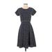 Yumi Casual Dress - A-Line: Blue Polka Dots Dresses - Women's Size 4