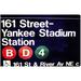 Wynwood Studio Yankee Stadium - Textual Art Print on Canvas in Black/Blue/Green | 16 H x 24 W x 0.75 D in | Wayfair 10800_24x16_CANV_XSTD_NLC_OUT