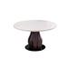 Orren Ellis Natural marble table family small unit Nordic solid wood round table Wood in Black/Brown/White | 29.92 H x 59.06 W x 59.06 D in | Wayfair