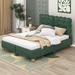 Wildon Home® Dynisha Upholstered Platform Bed w/ Support Legs Upholstered, Wood in Green | 38.2 H x 55.9 W x 76.8 D in | Wayfair