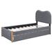 Latitude Run® Full Size Upholstered Platform Bed w/ Twin Size Trundle Bed Upholstered, Solid Wood in Gray | 44.1 H x 40.9 W x 79.9 D in | Wayfair