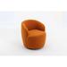 Barrel Chair - Latitude Run® 25.6" W Polyester Swivel Barrel Chair Wool in White/Brown | 27.56 H x 25.6 W x 25.6 D in | Wayfair