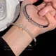 YOUNGX-Bracelet en cristal plaqué or véritable 14 carats pour femme lettre H bracelet à breloques