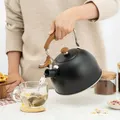 Bouilloire à thé sifflante en acier inoxydable piles en émail théière de qualité alimentaire avec