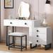 Ivy Bronx Expandable Cloud Vanity w/ Built-in Socket & Lighted Mirror Wood in White | 49.9 H x 51.1 W x 15.7 D in | Wayfair