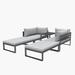 Latitude Run® Joselinne 86" Long Single Chaise w/ Cushions & Table Metal in Gray | 11.4 H x 70.5 W x 86 D in | Outdoor Furniture | Wayfair