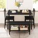 17 Stories Nube Rectangular 27.6" L x 45.5" W Restaurant Dining Set Wood/Metal in Black | 30 H x 45.5 W x 27.6 D in | Wayfair