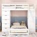 Harriet Bee Jalayha Twin Over Twin L Shape Bunk Bed w/ Desk, Drawers, & Outlets, Wood in White | 65 H x 40.9 W x 79.2 D in | Wayfair