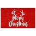 The Holiday Aisle® Ayvianna Christmas Antlers 29" x 17" Non-Slip Outdoor Door Mat Coir in White | 24" W x 36" L | Wayfair