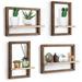 Latitude Run® Floating Shelves for Wall, Rustic Square Floating Shelves Set of 4 Wood in Brown | 1.12 H x 10 W x 15 D in | Wayfair