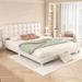 Red Barrel Studio® Sanno Platform Storage Bed Upholstered/Velvet, Solid Wood in White | 36.6 H x 68.7 W x 85.8 D in | Wayfair