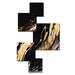 Orren Ellis Gold & Marble Medley II - Abstract Marble Metal Wall Décor Metal in Black | 76 H x 37 W x 1 D in | Wayfair