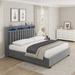 Ivy Bronx Huzayfa Platform Bed Upholstered/Velvet/Metal in Gray | 47.2 H x 65.9 W x 89.4 D in | Wayfair EFFF2A64008E4A1ABC9DB9C218173B64