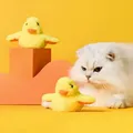 Jouet en peluche électrique à motif de canard pour chat capteur de vibration sonore résistant aux