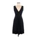 BCBGMAXAZRIA Casual Dress - A-Line: Black Solid Dresses - Women's Size 6