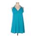 Apt. 9 Casual Dress - A-Line Halter Sleeveless: Teal Print Dresses - Women's Size X-Large